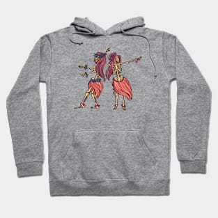 Vintage Skeleton Hula Girls Hoodie